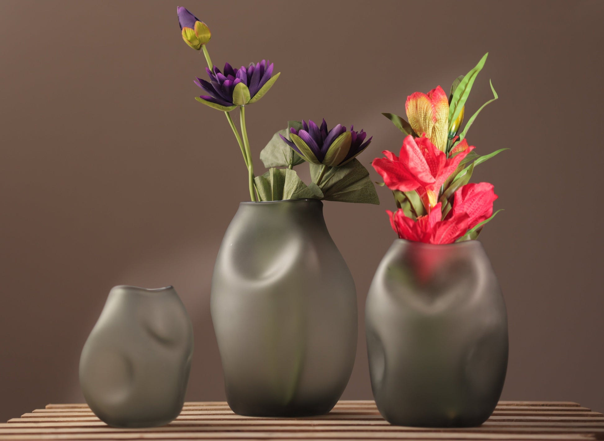 Kheima Black Smokey Glass Vase (Medium)