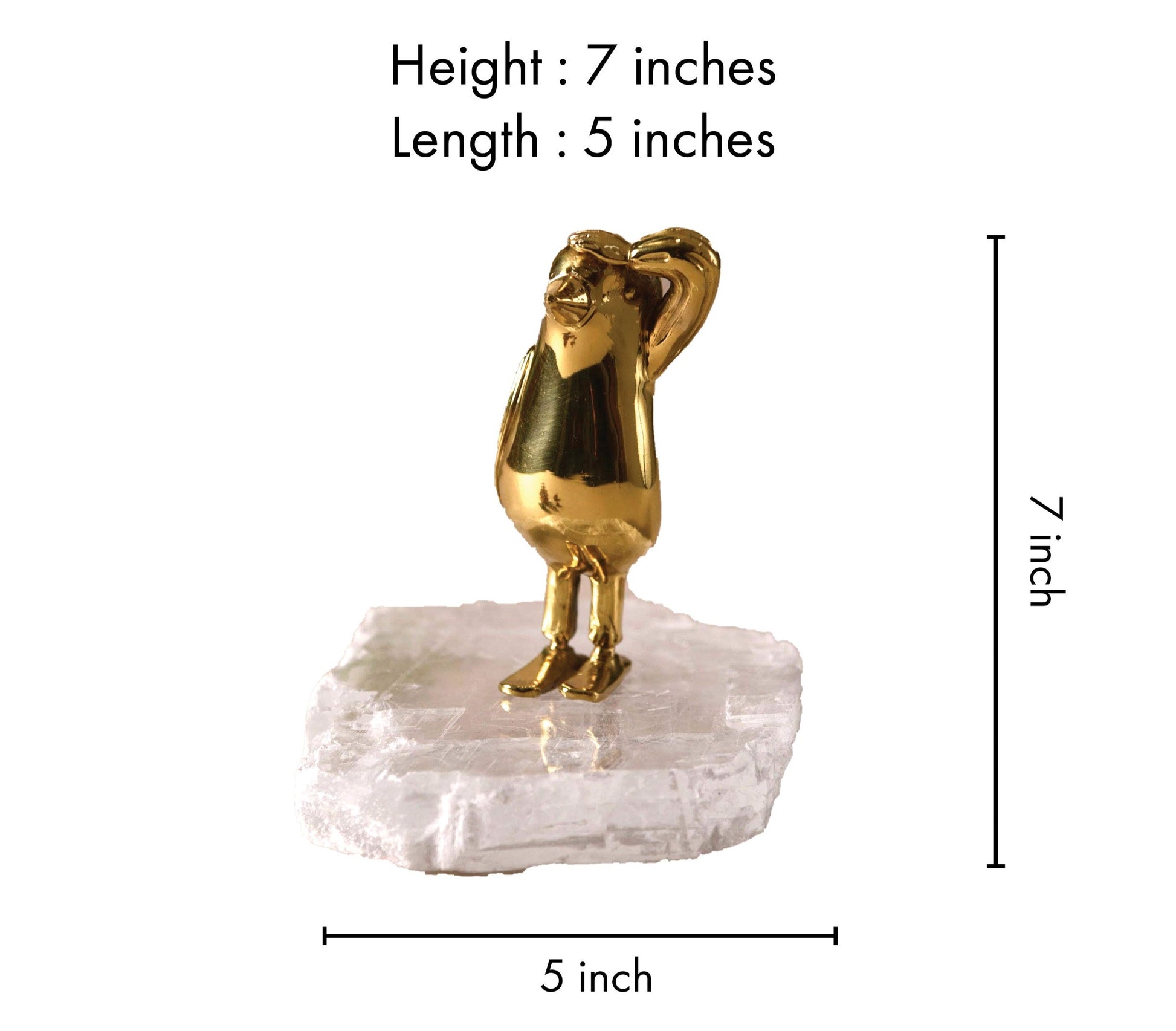 Bird Crystal Brass Sculpture