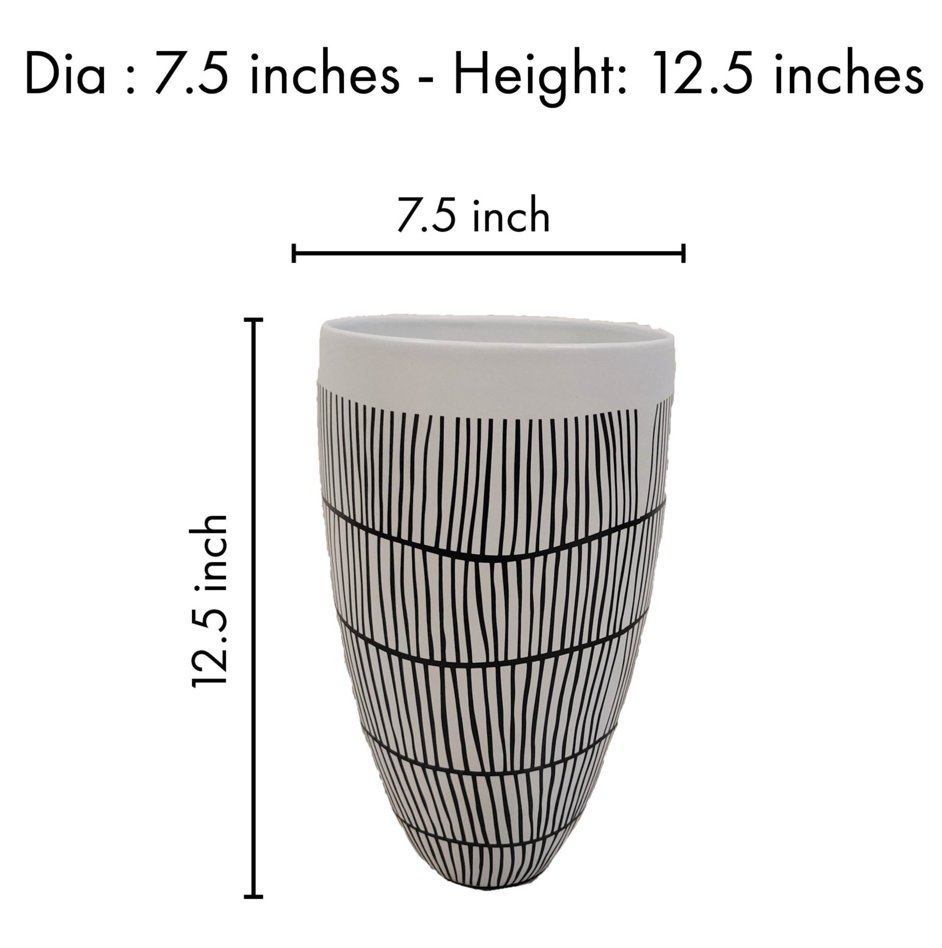 Marmor white stripes Tall Vase