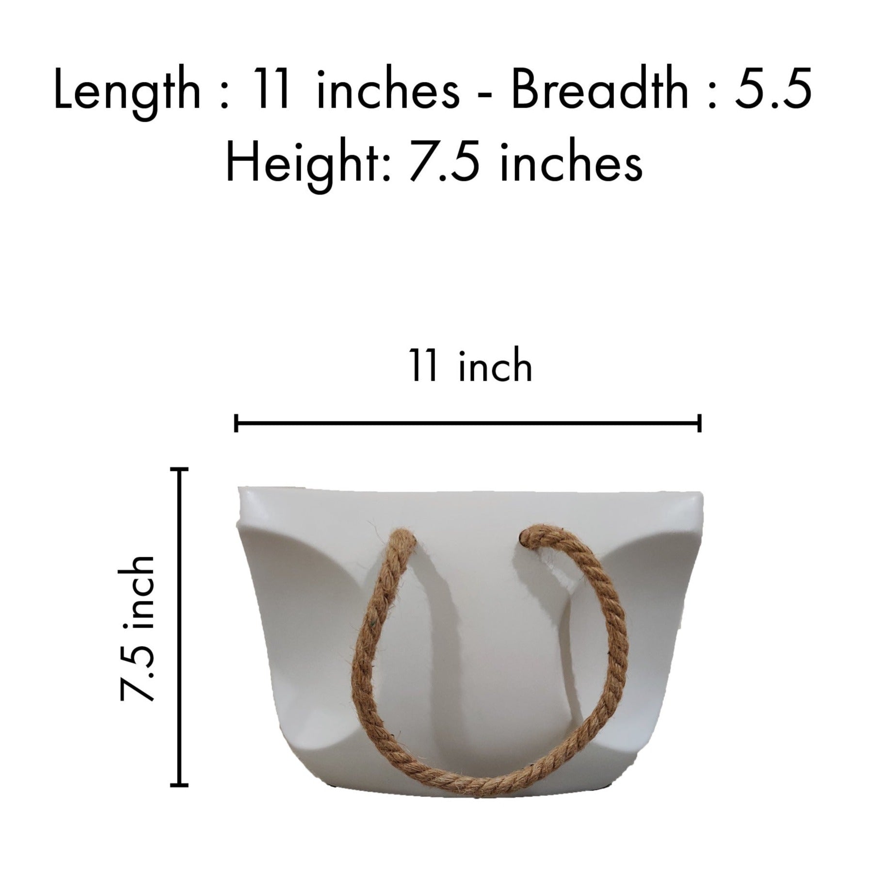 Opertus Basket White Ceramic Flower Vase
