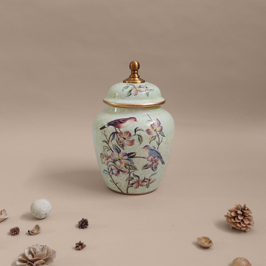 Luxe Bird Blue Temple Jar