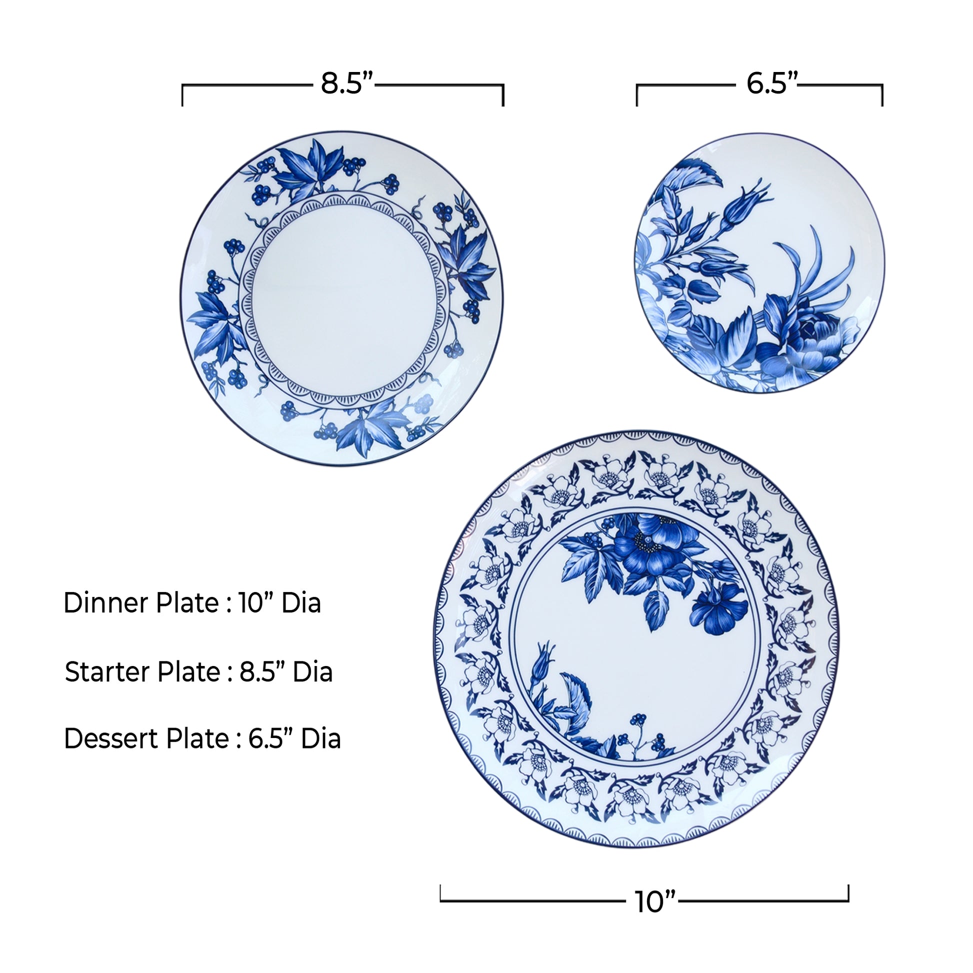 Kheima Blue Paradise Luxury Dinner Set (Set of 27 pcs) - The Decor Circle