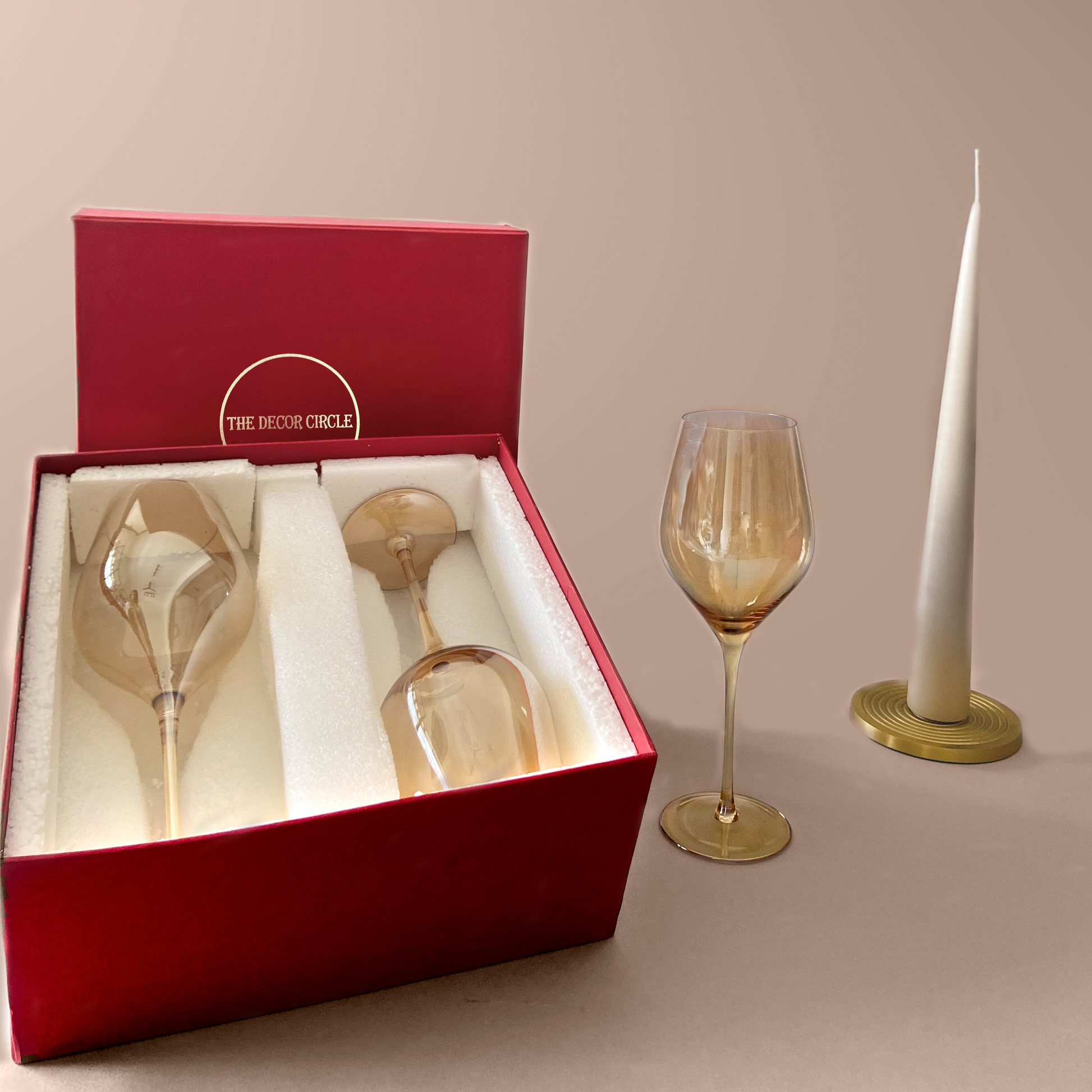 Gift hamper Amber White Wine Glasses (Set of 2)