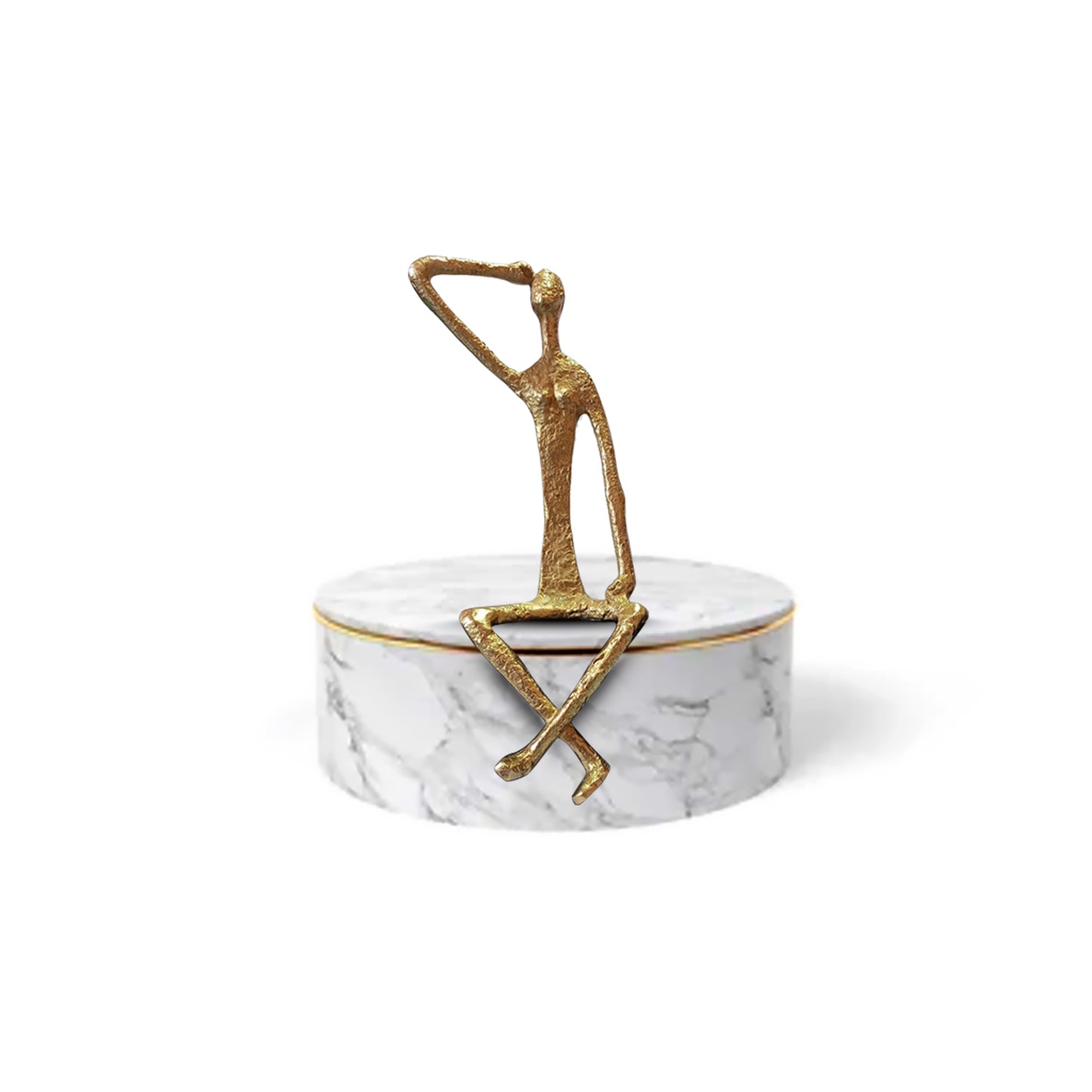 Home Decor Curious Man Gold Sculpture