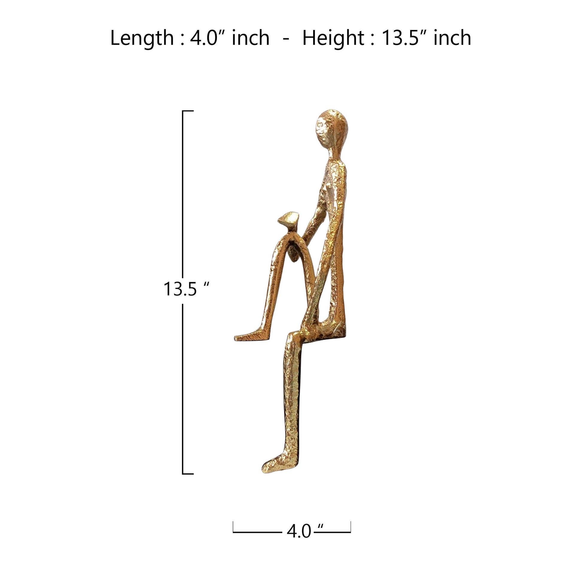 Home Decor Sitting Man Gold Sculpture