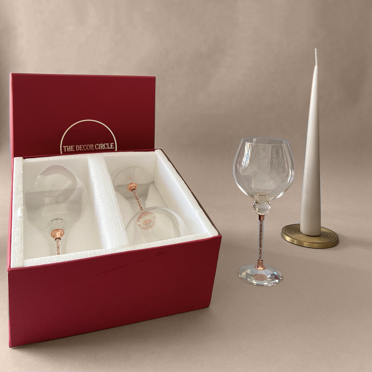 Rose Gold Swarovski Wine Glass GIft Box (Set of 2)