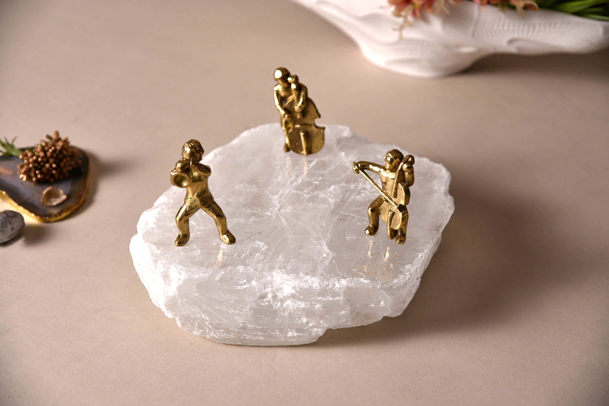Aman Crystal Musical Brass Sculpture