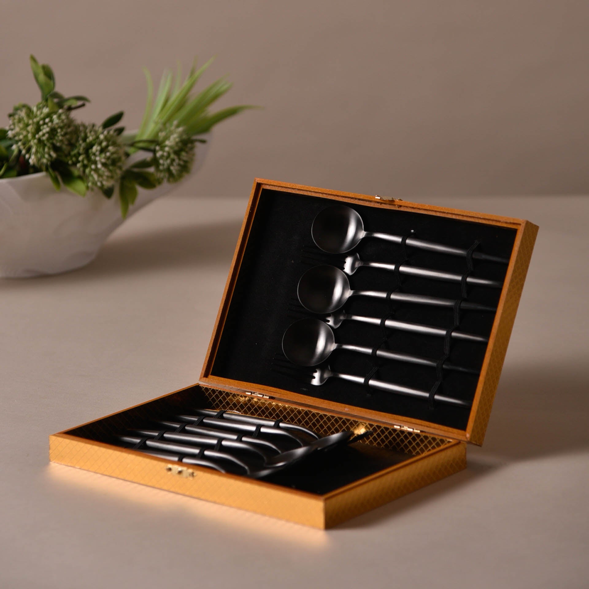 Modern Starter Matt Black Cutlery ( Set of 12 pcs )