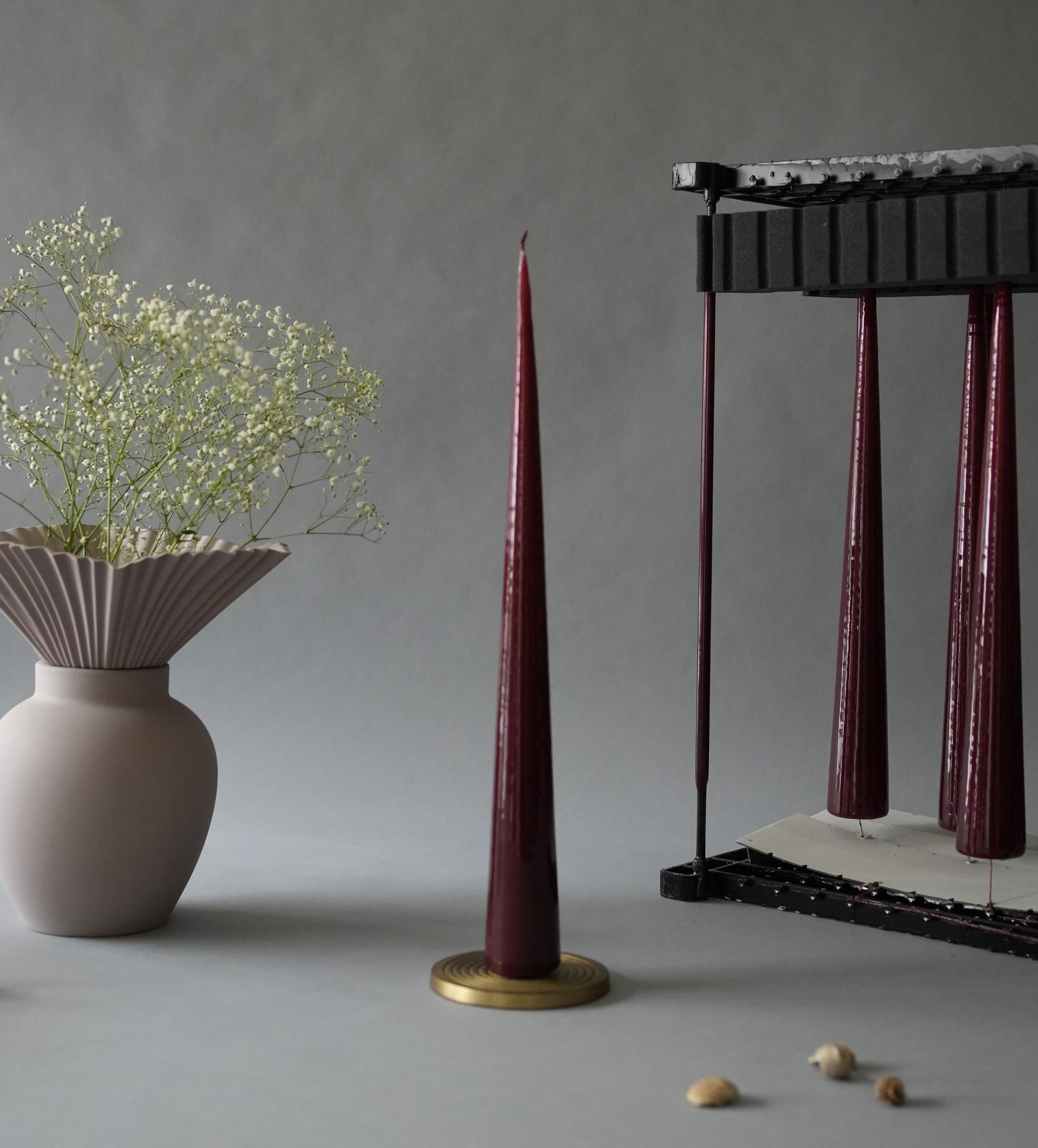 Wine Red Cone candle (37 cm)