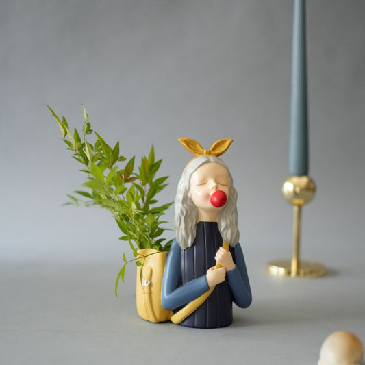Blissful bubble girl sculpture
