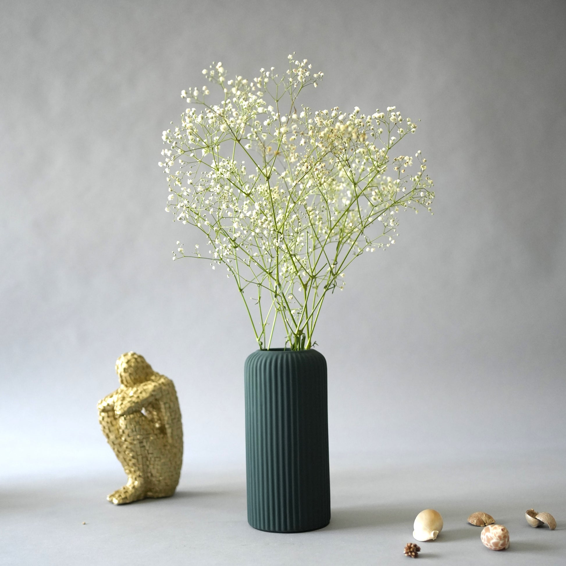 Marmor Rippled Green ceramic vase