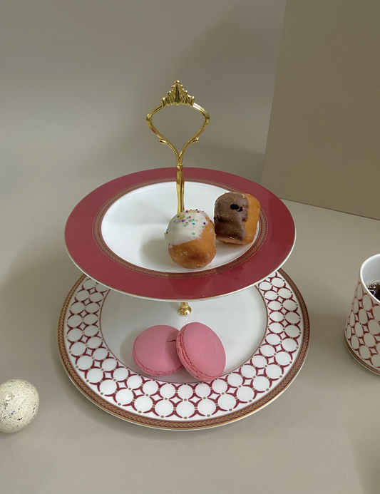 Gezellig Red Cake Stand (2 Tier)