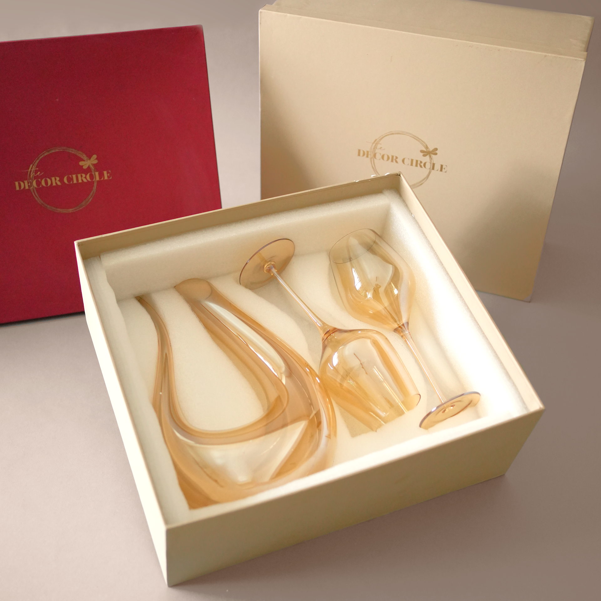Amber Decanter & Wine Glass Gift hamper