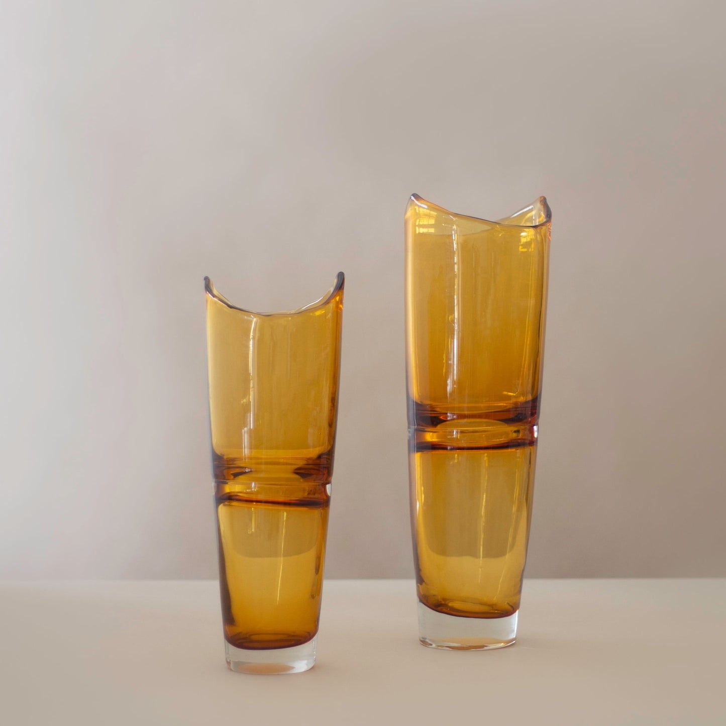 Animus Yellow Glass vases (Set of 2)