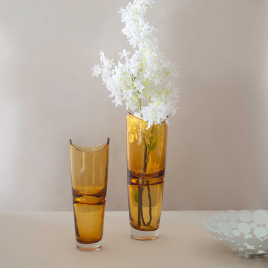 Animus Yellow Glass vases (Set of 2)