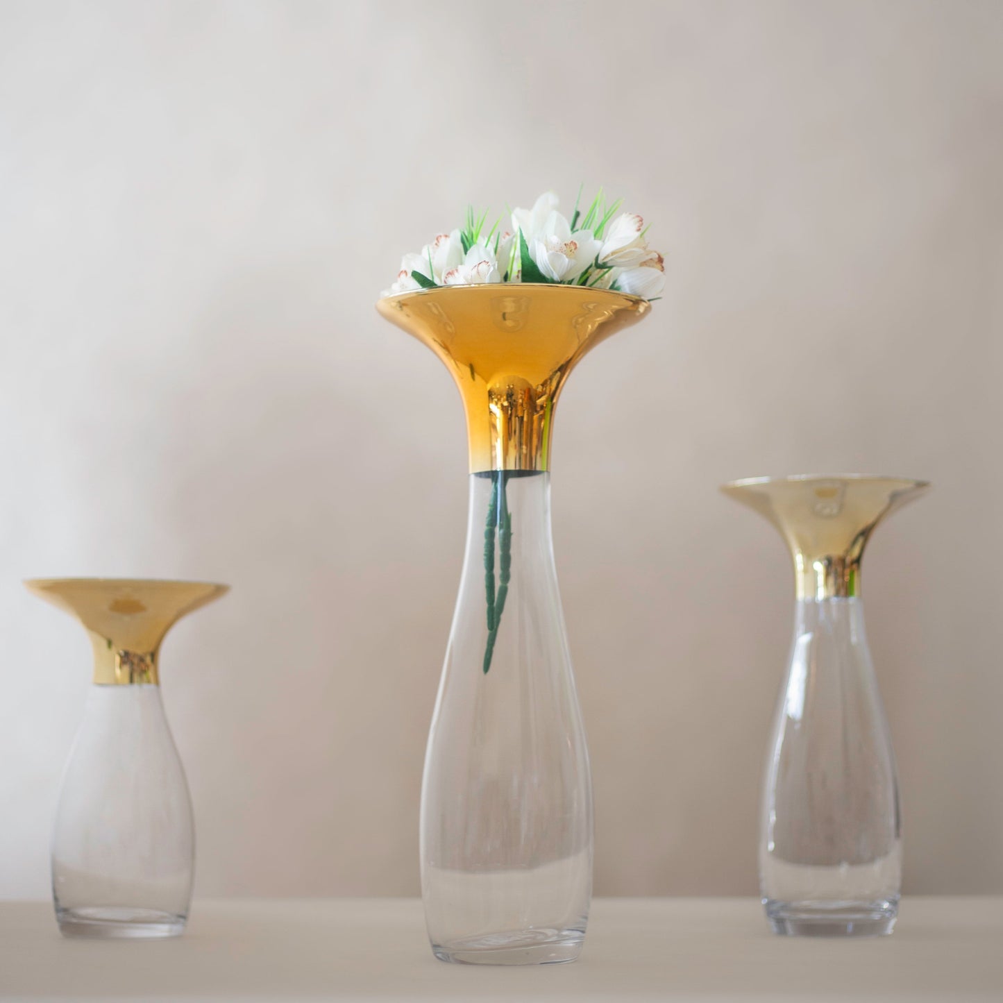 Laetus Golden Glass Vase (Large)