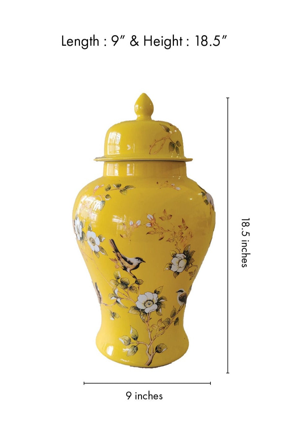 Luxury Yellow Porcelain Decorative Jars (Large)