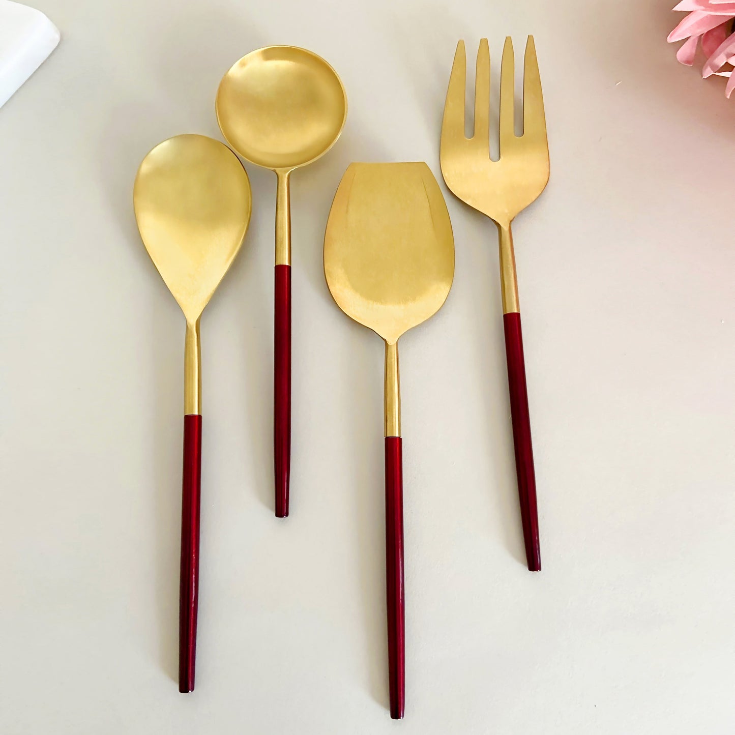 Nordic Red Gold serving spoons (Set of 4)