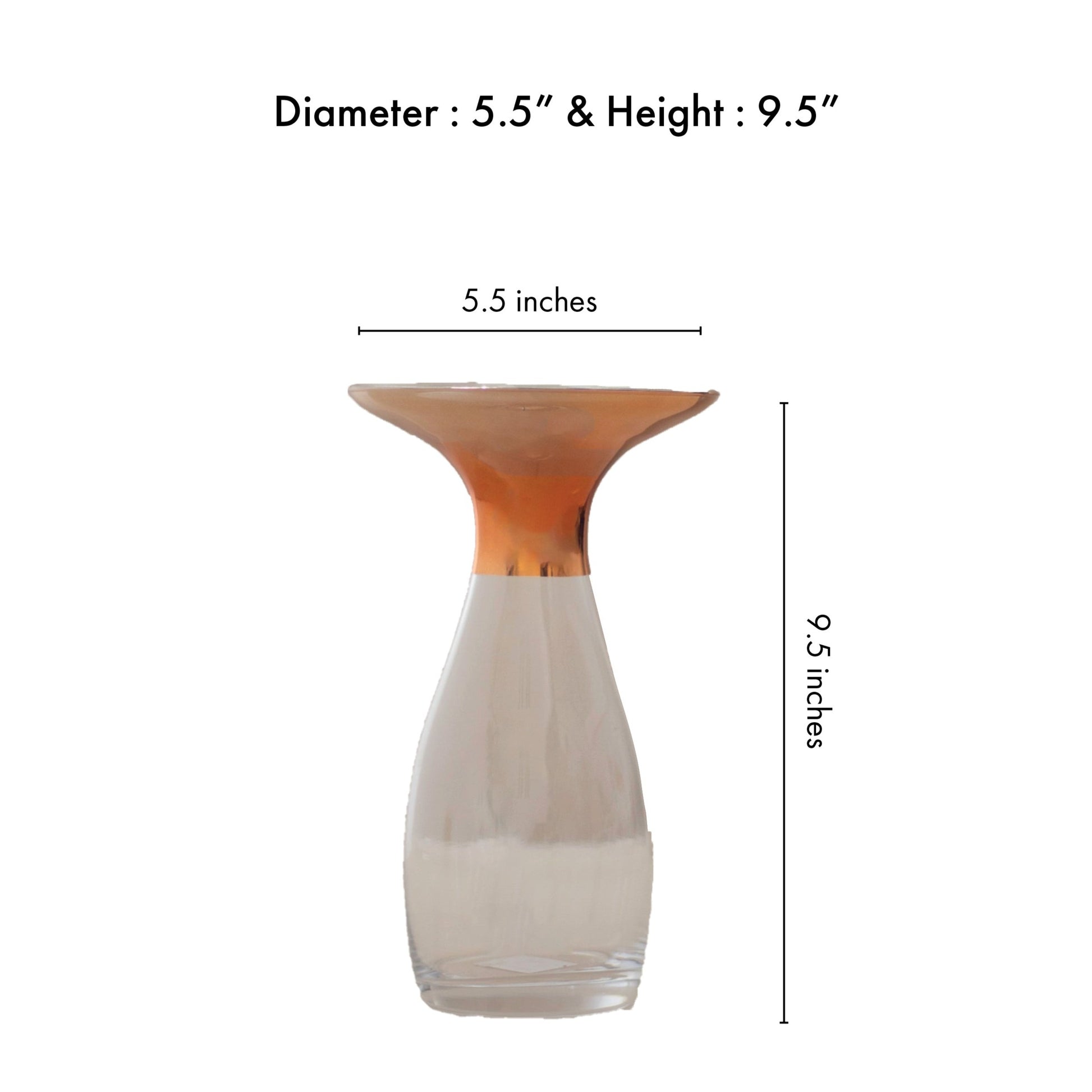 Laetus Rose Gold Glass Vase (Small)