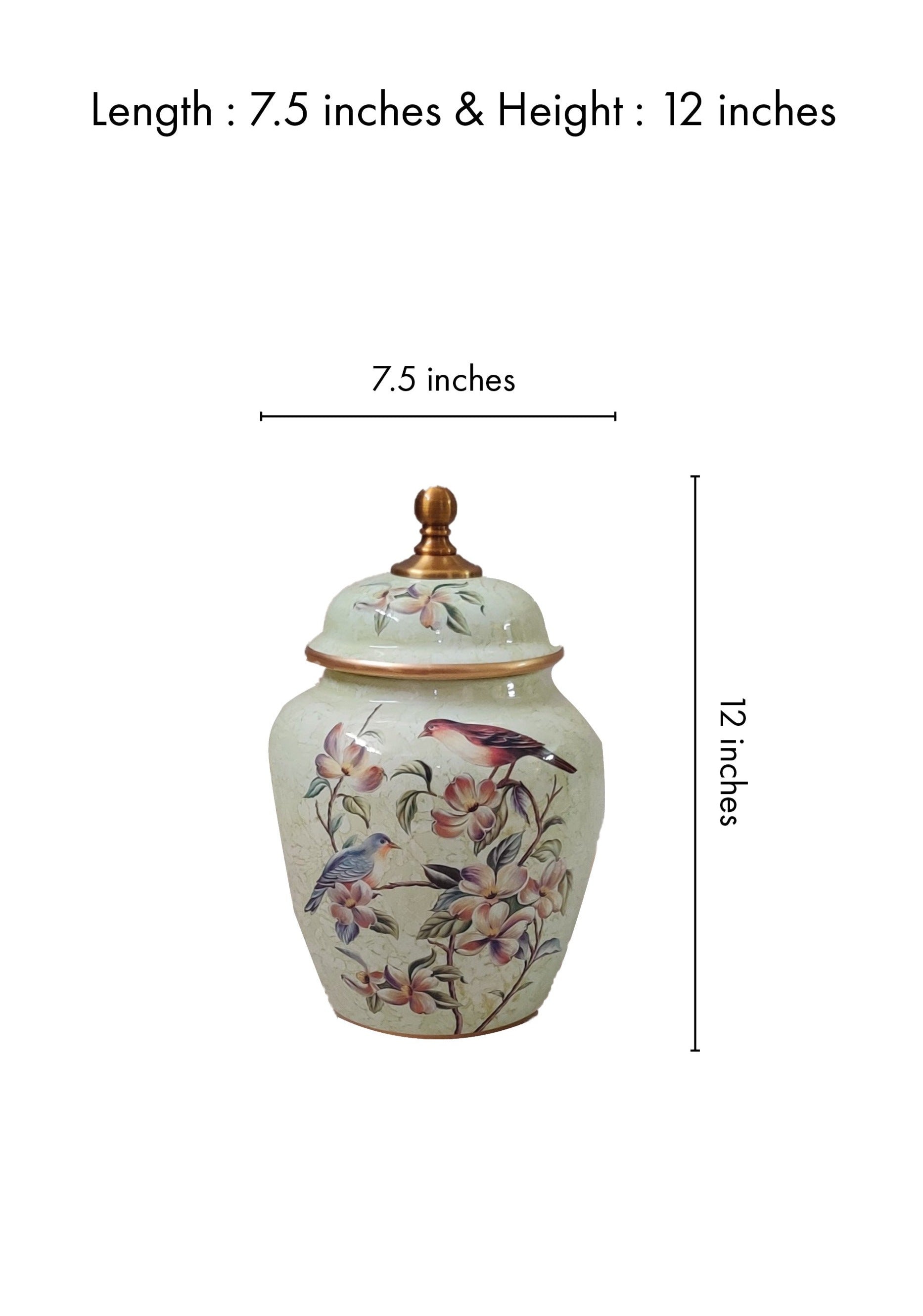 Luxe Bird Blue Temple Jar
