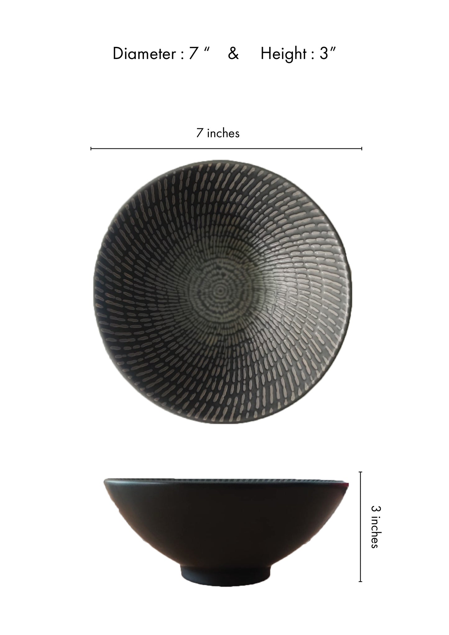 Mangata Modern Black Ceramic Bowl