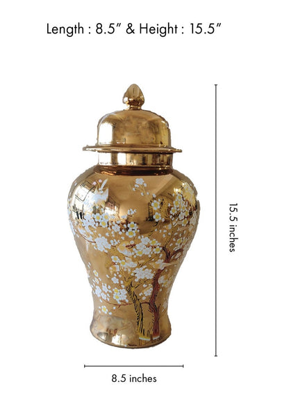 Luxury Porcelain Gold Decorative Jars (Small)