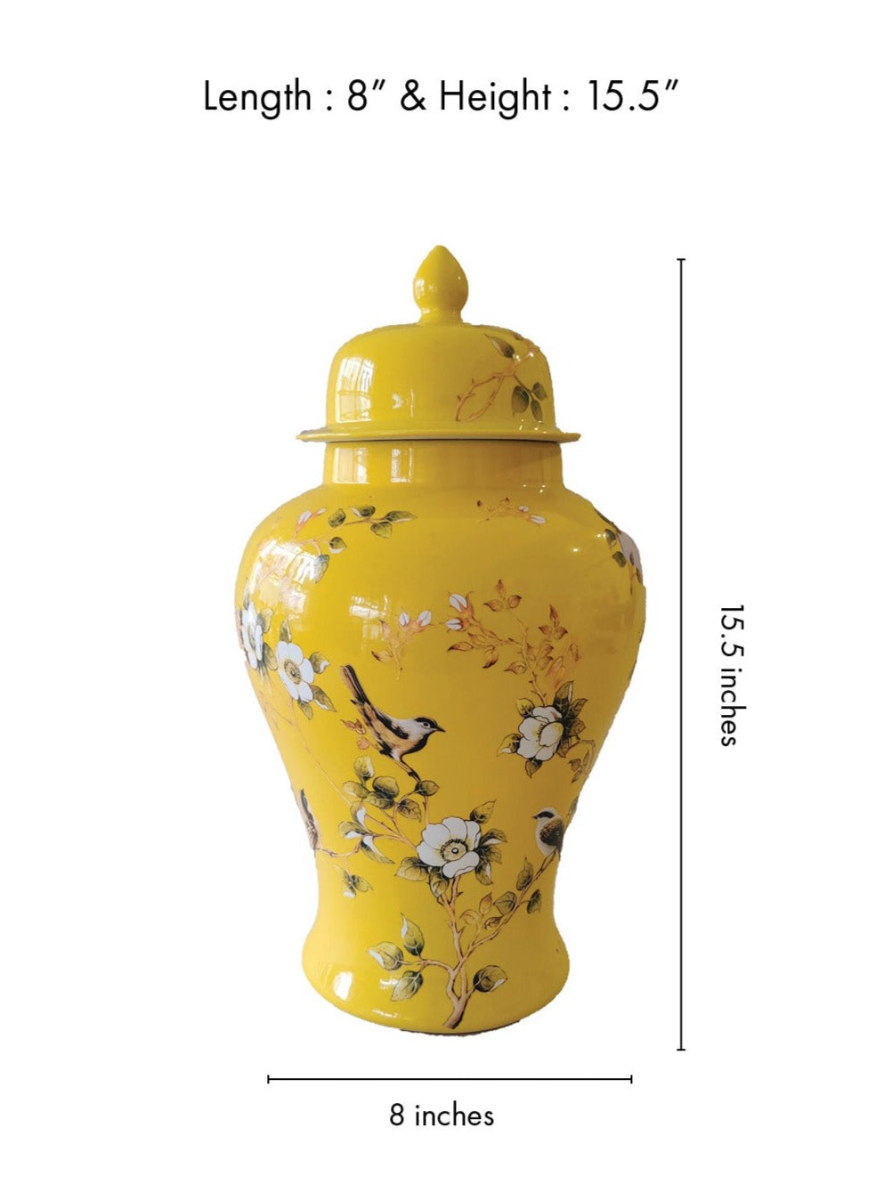 Luxury Yellow Porcelain Decorative Jars (Small)