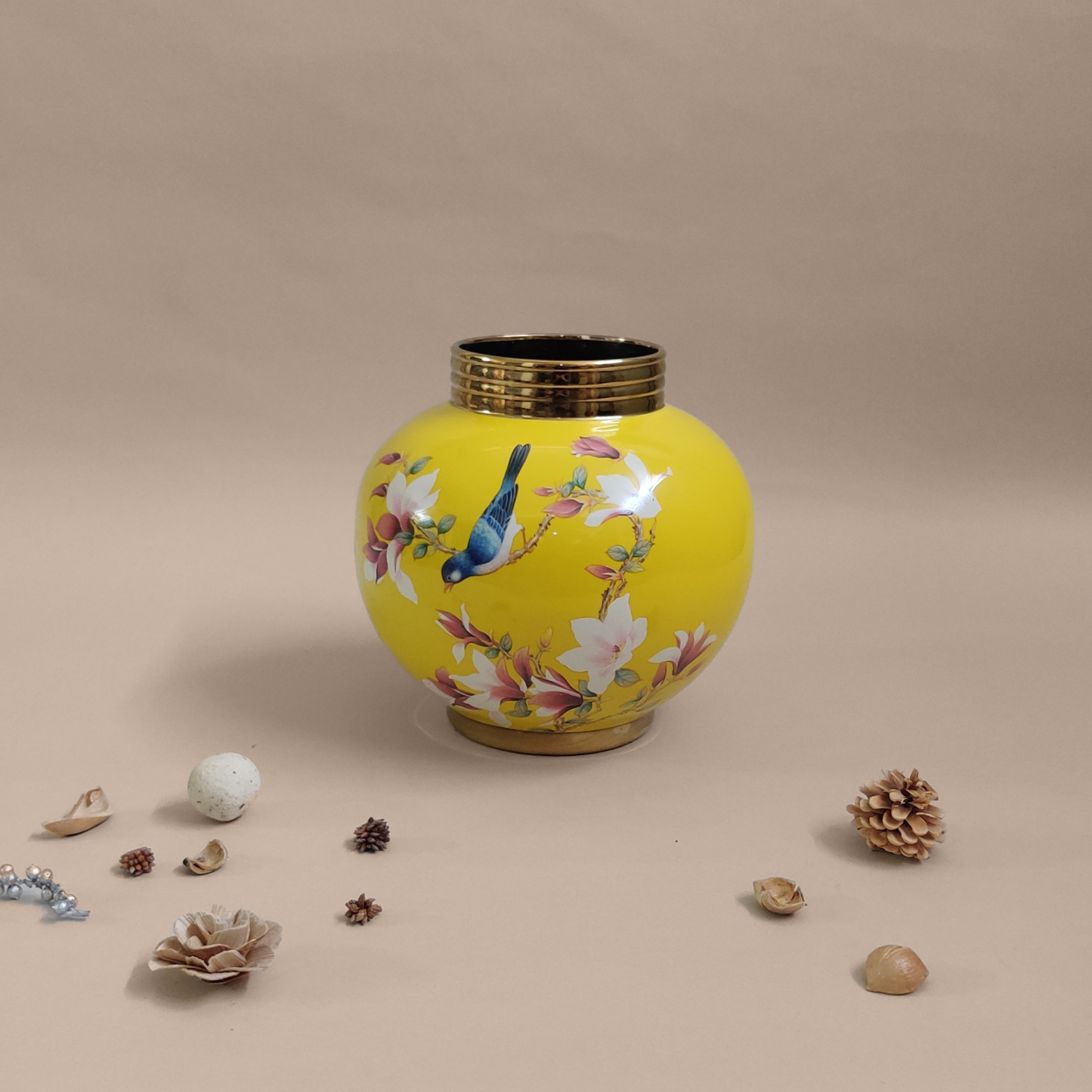 Luxury Porcelain Yellow Vase (Small)