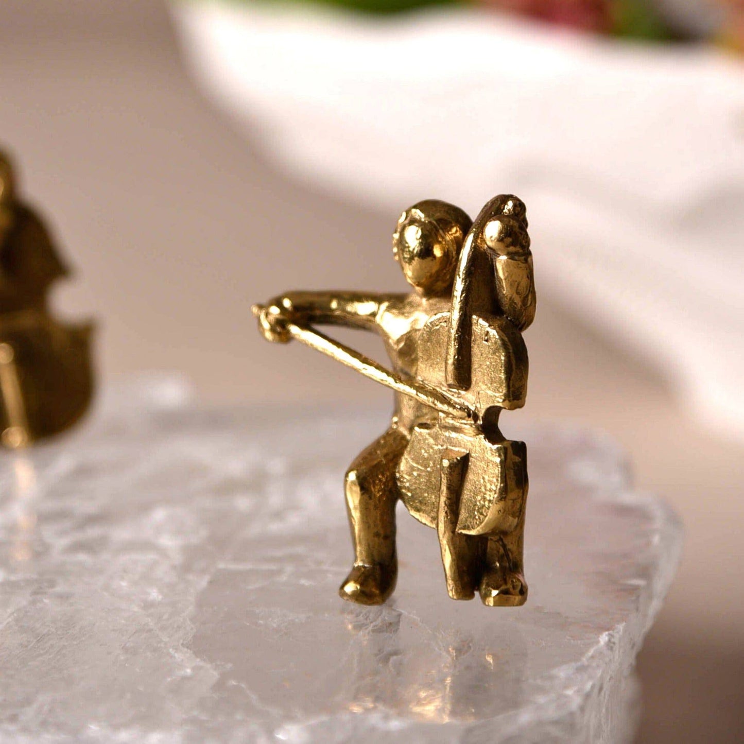 Aman Crystal Musical Brass Sculpture