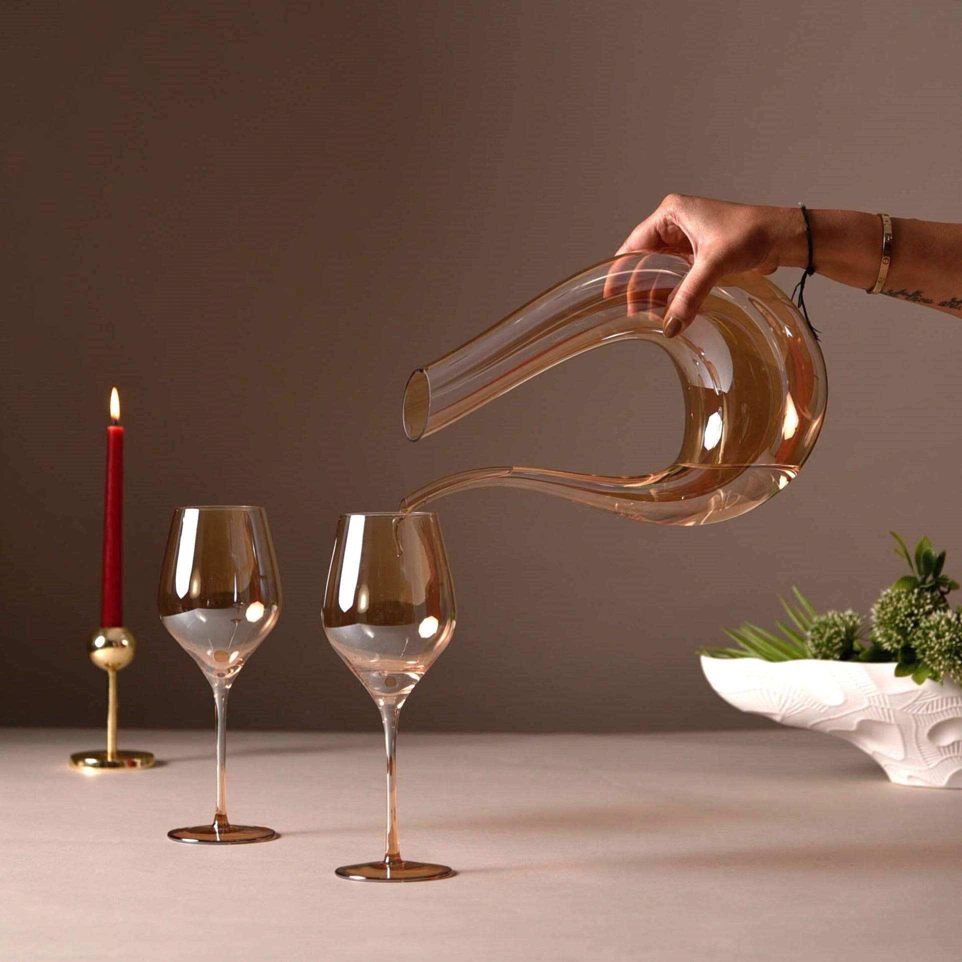 Amber Decanter & Wine Glass Gift hamper