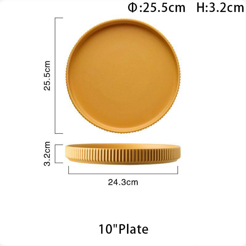 Apricus Modern Yellow Dinner Plates (Set of 2)