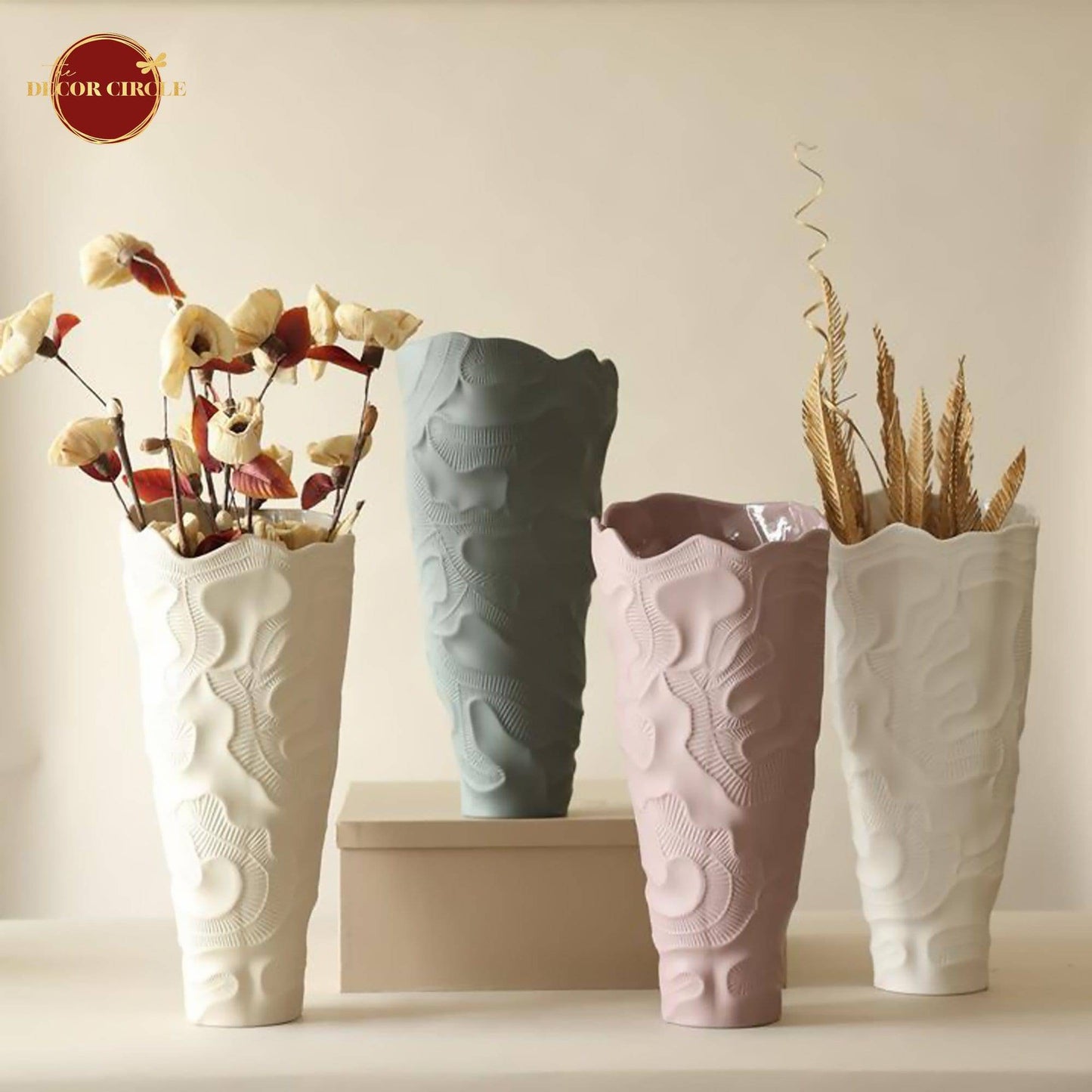 Augustus Cream Floor Vase