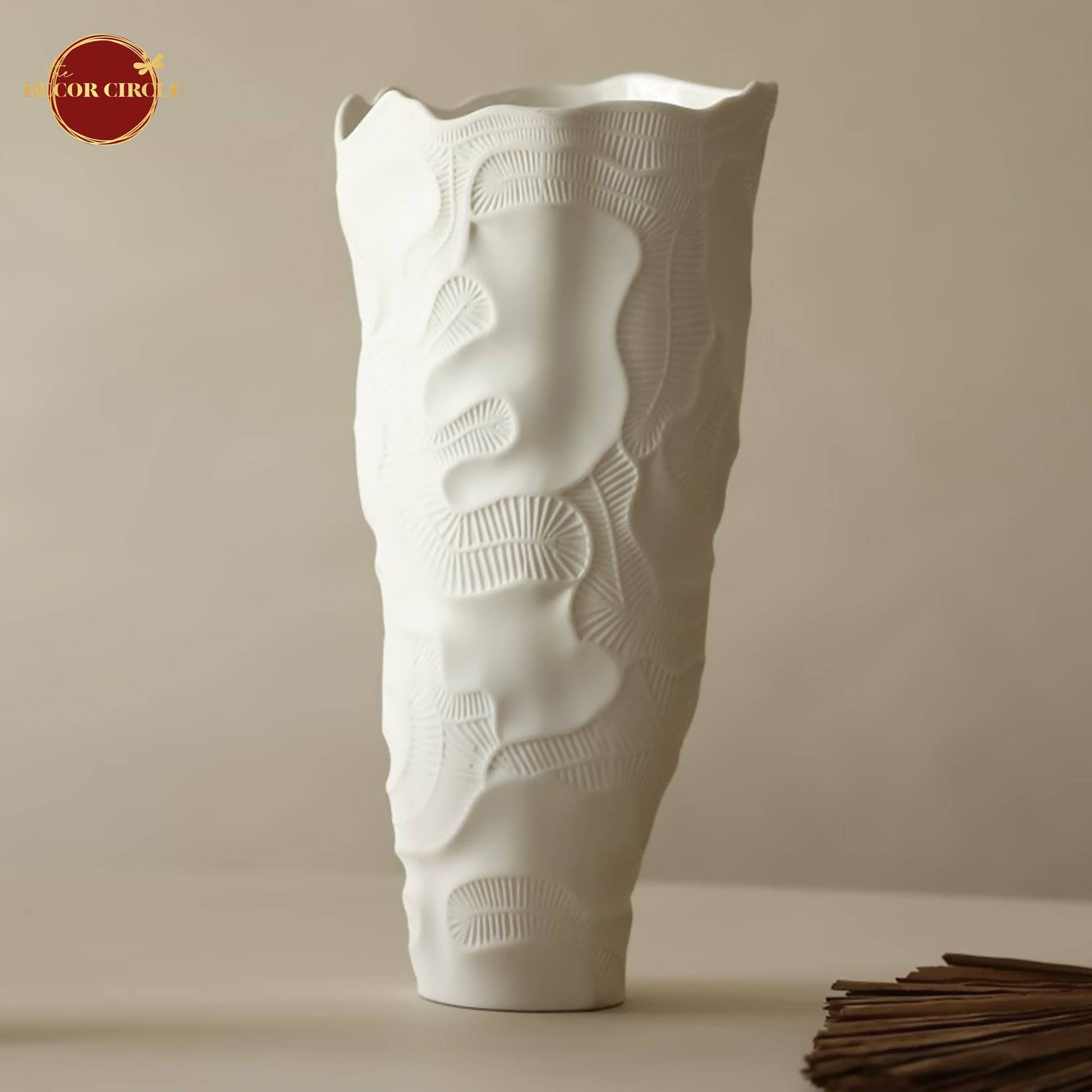 Augustus White Flower Tall Vase