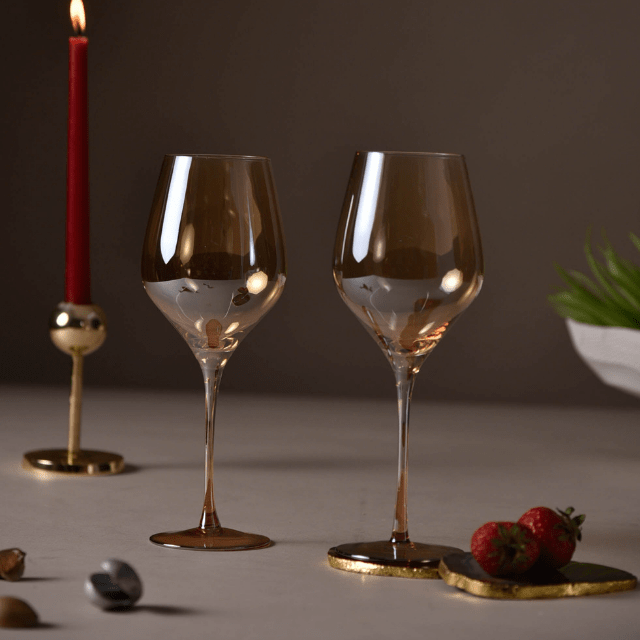 Gift hamper Amber White Wine Glasses (Set of 2)