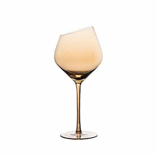 Amber Slanting Wine Glass Gift Box (Set of 2)