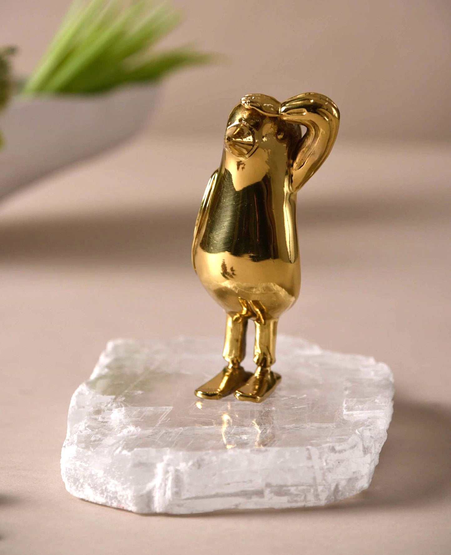 Bird Crystal Brass Sculpture