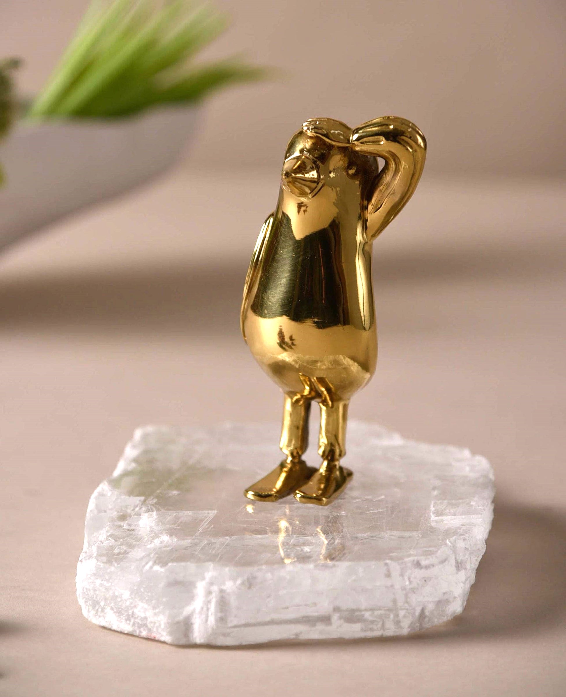 Bird Crystal Brass Sculpture