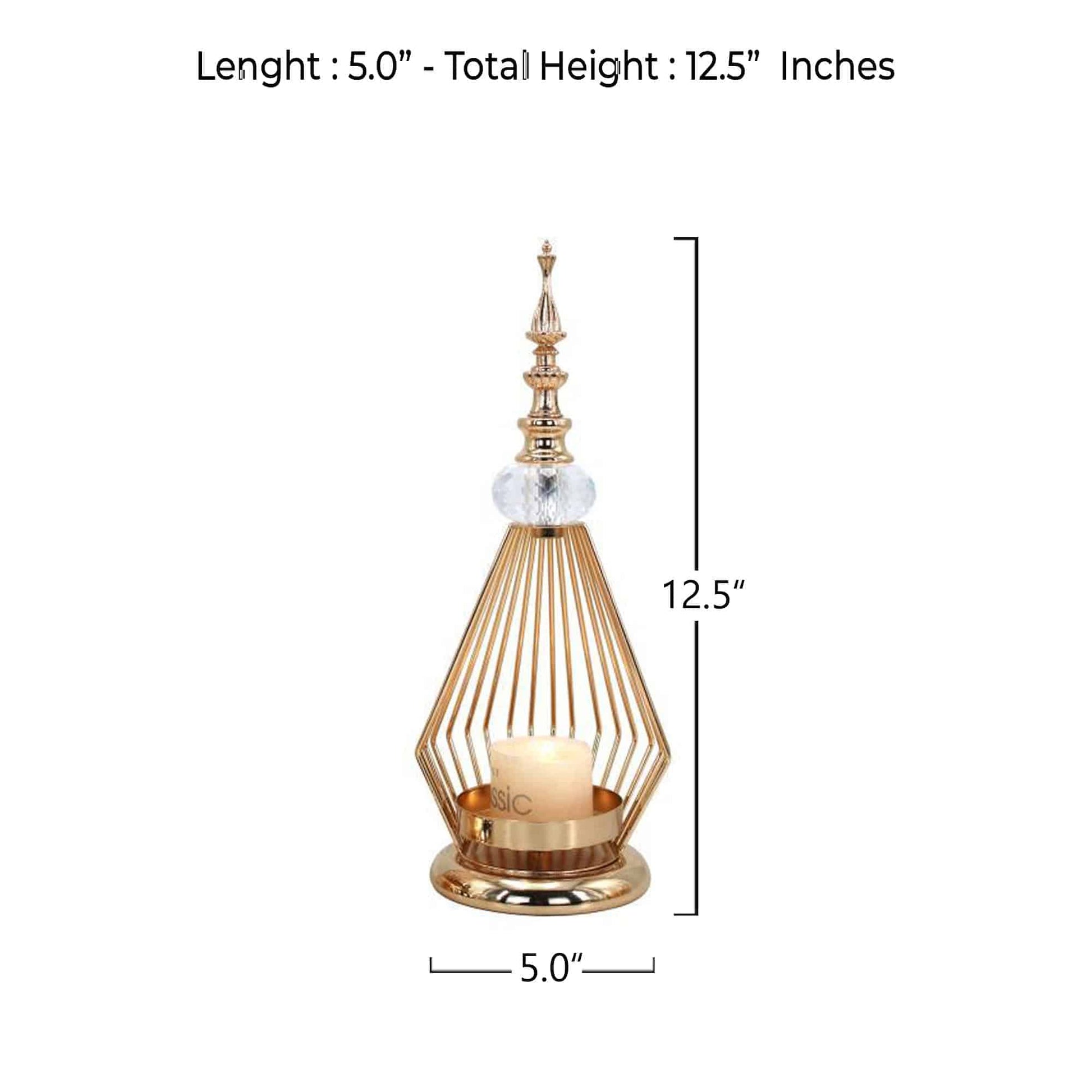 Caleo Gold Crystal Candle Decor Accents ( Set Of 2 )