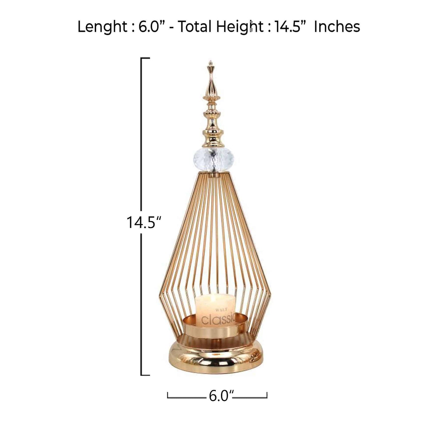 Caleo Gold Crystal Candle Decor Accents ( Set Of 2 )