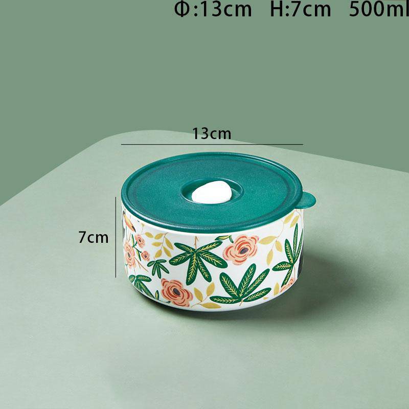 Decorative Green Storage bowl with Lid
