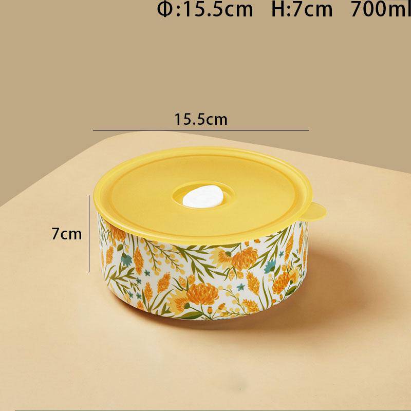 Decorative Yellow Storage bowl with Lid