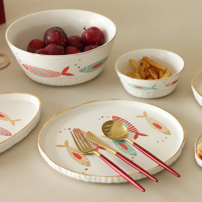 Gezellig Ceramic White Dinner Plate (Set of 2)
