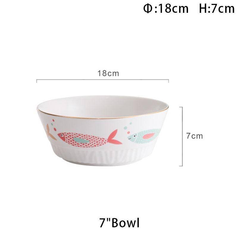 Gezellig White Ceramic Salad Bowl