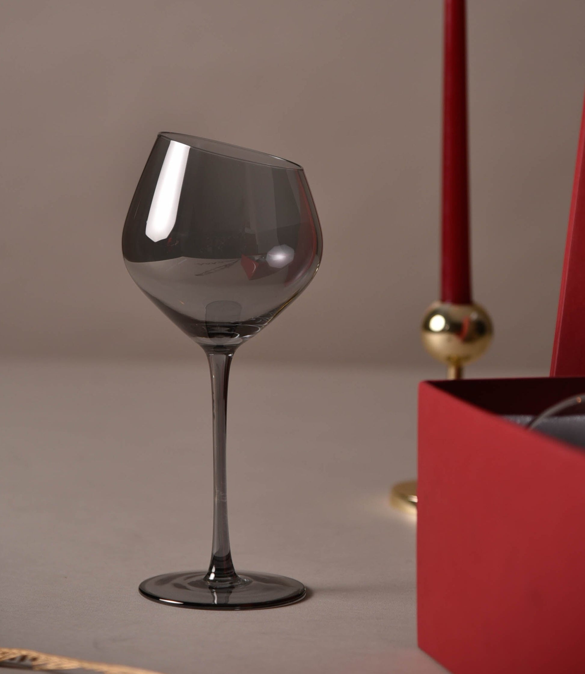 Barware Slanting Smokey Wine Glasses (Set of 2/Set of 6)