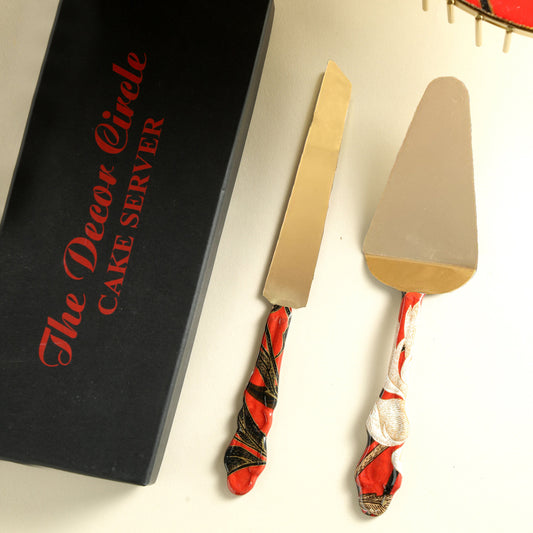 Red Paradise Cake Knives Set (Set of 2)