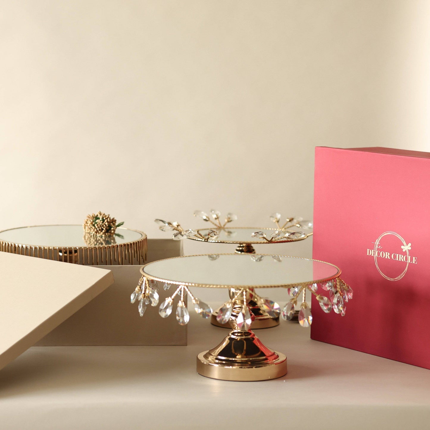 Mangata Luxury Mirror Crystal Cake Platter