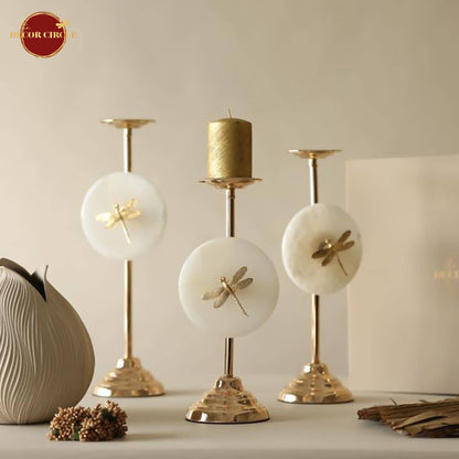 Marmor Crystal Gold Candle Stand (Small)