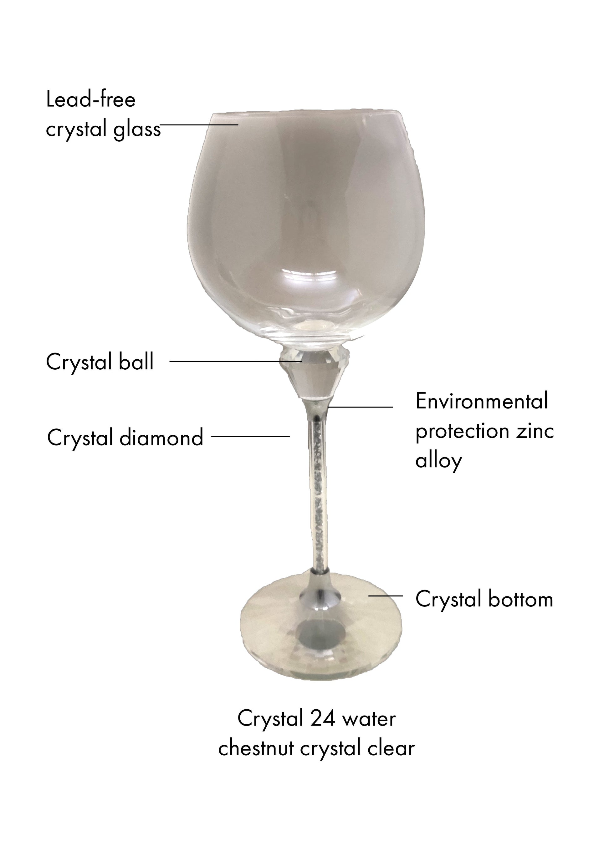 Silver Swarovski Wine glass Gift Box (Set of 2)