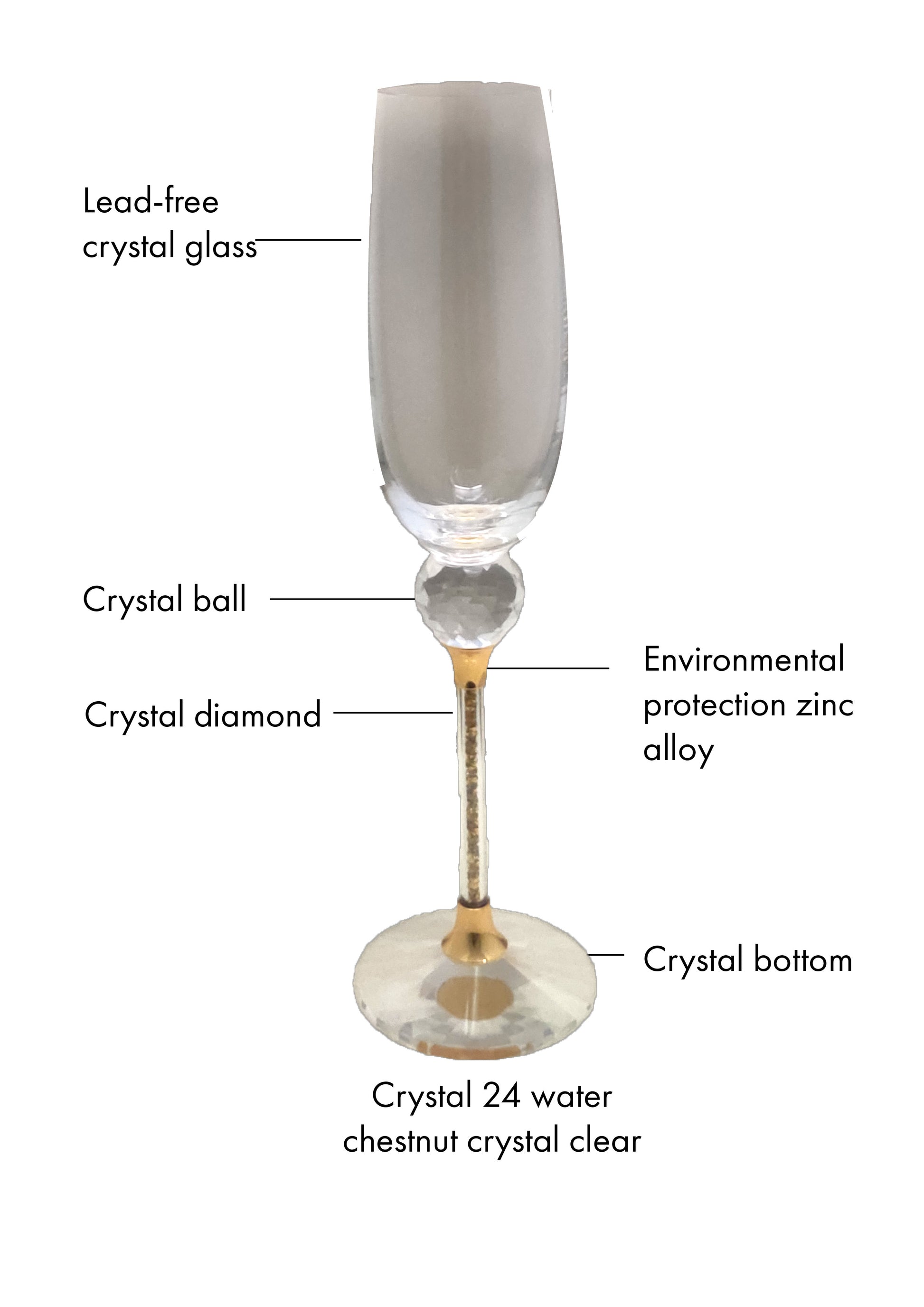 Caelus Crystal Champagne Glasses (Set of 4)