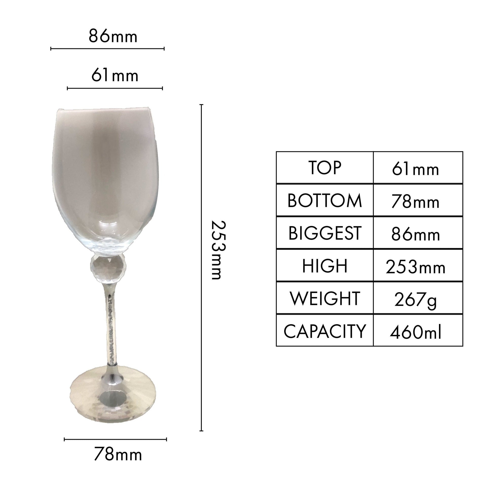 Caelus Silver Crystal Wine Glasses (Set of 4)